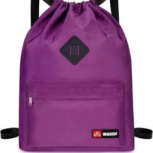 Wandf - Drawstring Purple Backpack..lots Of Pockets